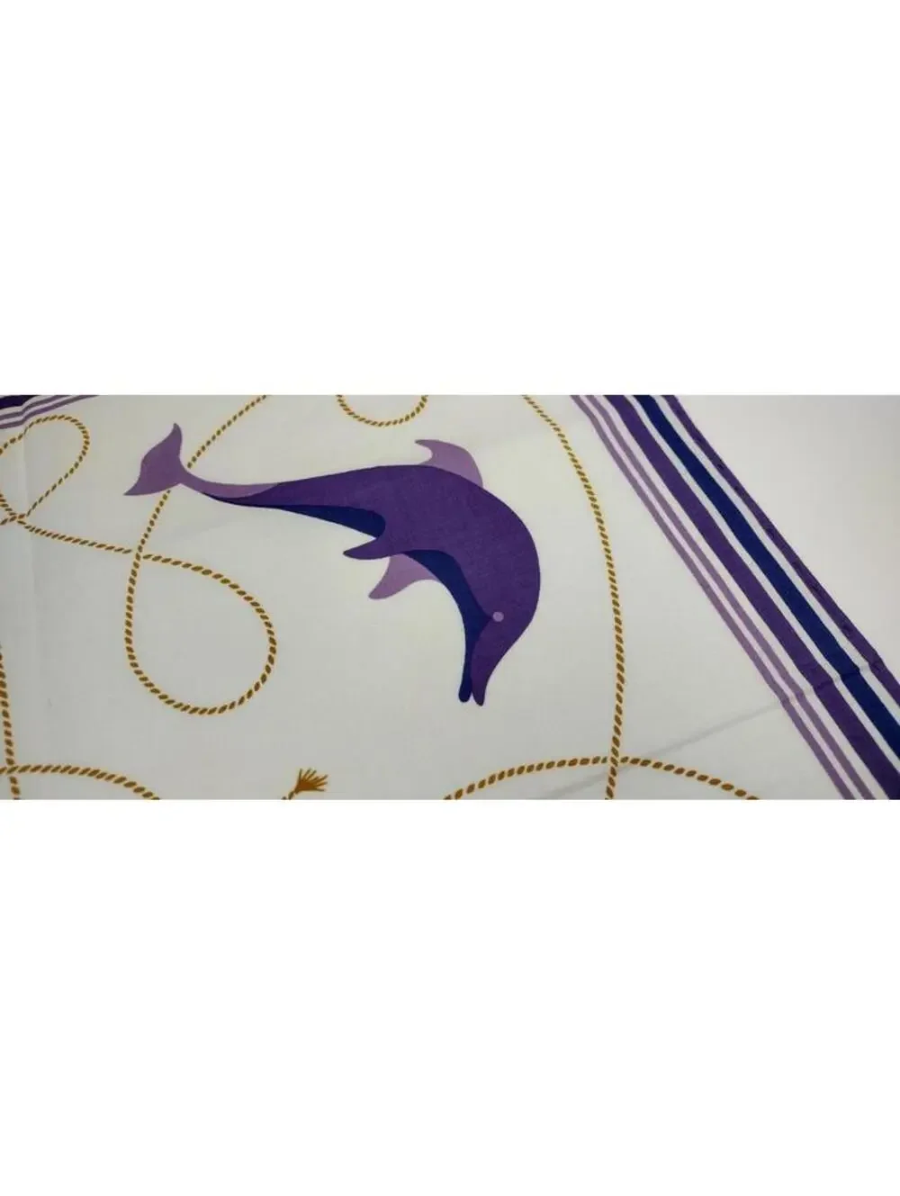 Vintage Espresso Cagliari Purple Dolphin Handkerchief Cotton Fine Design 16 x 17